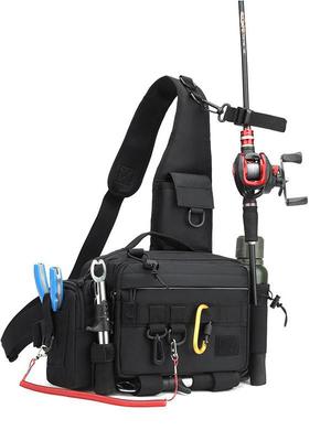 Multifunktionale Angelruten- und Angelzubehörtasche mit großer Kapazität: Hüfte, Rucksack, Umhängetasche und Halter