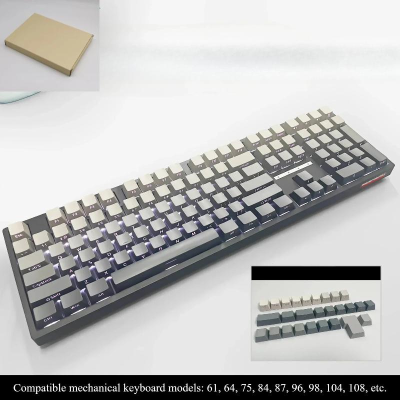 2025 Good Gradient Keycaps Side Printed Shine Through PBT Double Shot OEM Profile for MX Switches Gaming Keyboard 130+key Caps