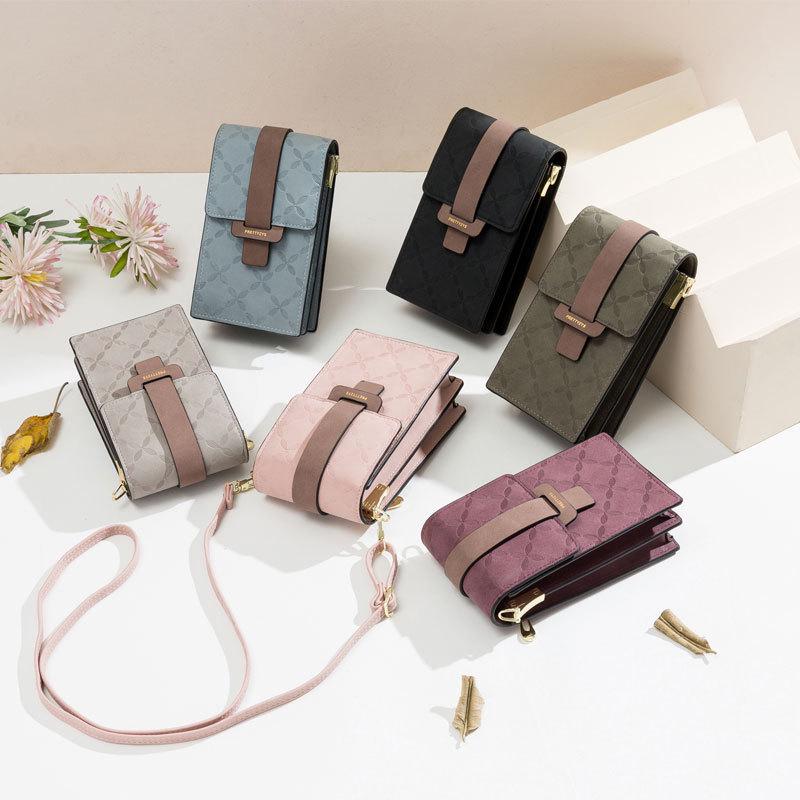 Prettyzys Pureti Ρετρό Μικρή Τετράγωνη Τσάντα Ώμου - Ευέλικτη Τσάντα Χιαστί για Κινητό Τηλέφωνο