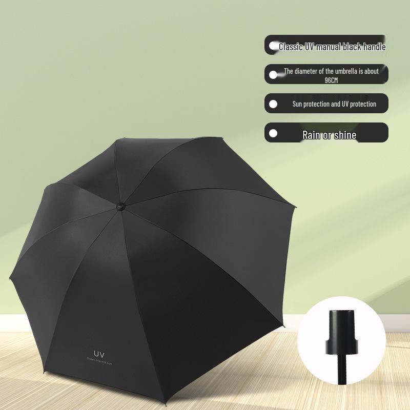 

Sturdy Windproof Automatic Folding Umbrella for Men & Women – Large Sunscreen Sunshade for All Weather, Customizable for Advertising Black Glue Sun Protection - Foldable