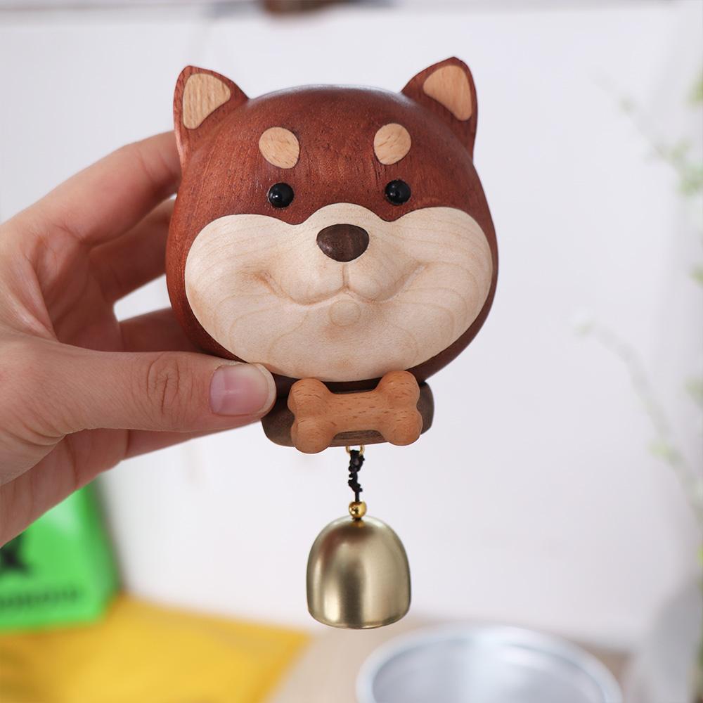 Kreative Holz Süße Hunde Türklingel Tiermotiv Dekorative Cartoon Türklingel Eingangserinnerung Windspiel Türklingel Ornament Zuhause