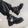 Autumn Black Trend Boots For Man Streetwear Lace-up Platform Boots Man Designer Shoes Comfy Round Toe Leather Men's Ankle Boots