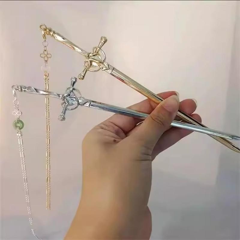 DIY Creative Chinese Style Hairpin Punk Sword Shape Hair Fork Fashion Hair Accessory for Women Cosplay Hanfu Party Wear
