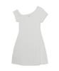 Emelbi Women'S Basic Off-Shoulder Shirred Ribbed Dress Ny (White)