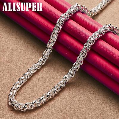 925 Sterling Silver 8mm Woven Strap Necklace Fashion Jewelry