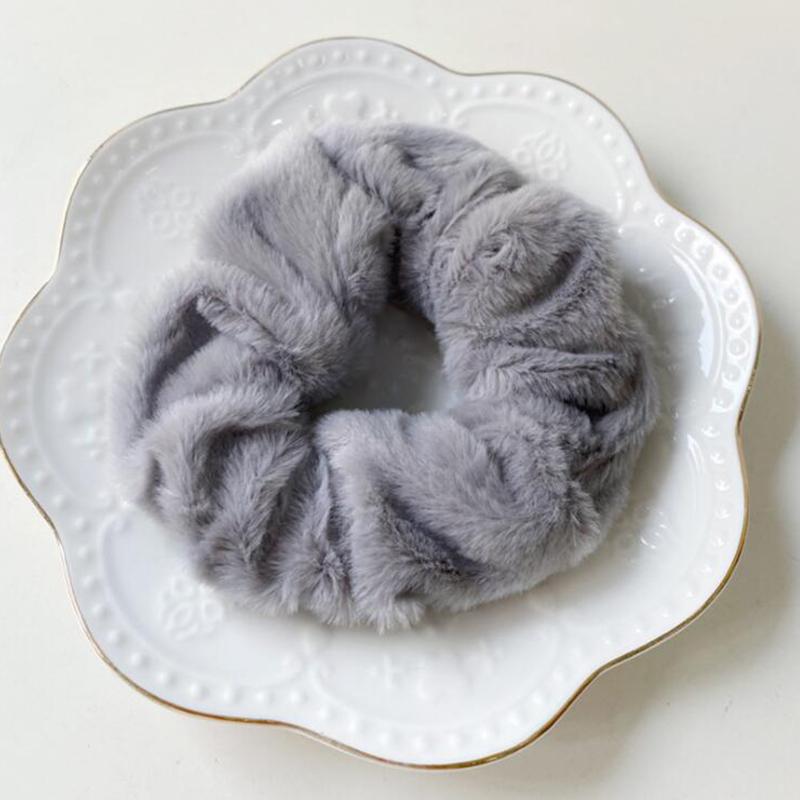 Warm Soft Velvet Hair Scrunchies Furry Elastic Hair Band Women Girls Ponytail Holder Hair Rubber Band Hair Ties Hair Accessories