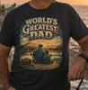 World's Greatest Dad Fishing Sunset T-Shirt | Dad and Son Pier Vintage Graphic | Gift for Dad | Vintage | Nostalgic