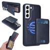 For Samsung Galaxy S22 5G Magnetic Case BETOPNICE RFID Blocking Leather Phone Back Cover with Detachable Card Bag