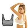 Női ujjatlan hálós felső Bralette melltartó Mély U nyakú mellény szárvédő felsők