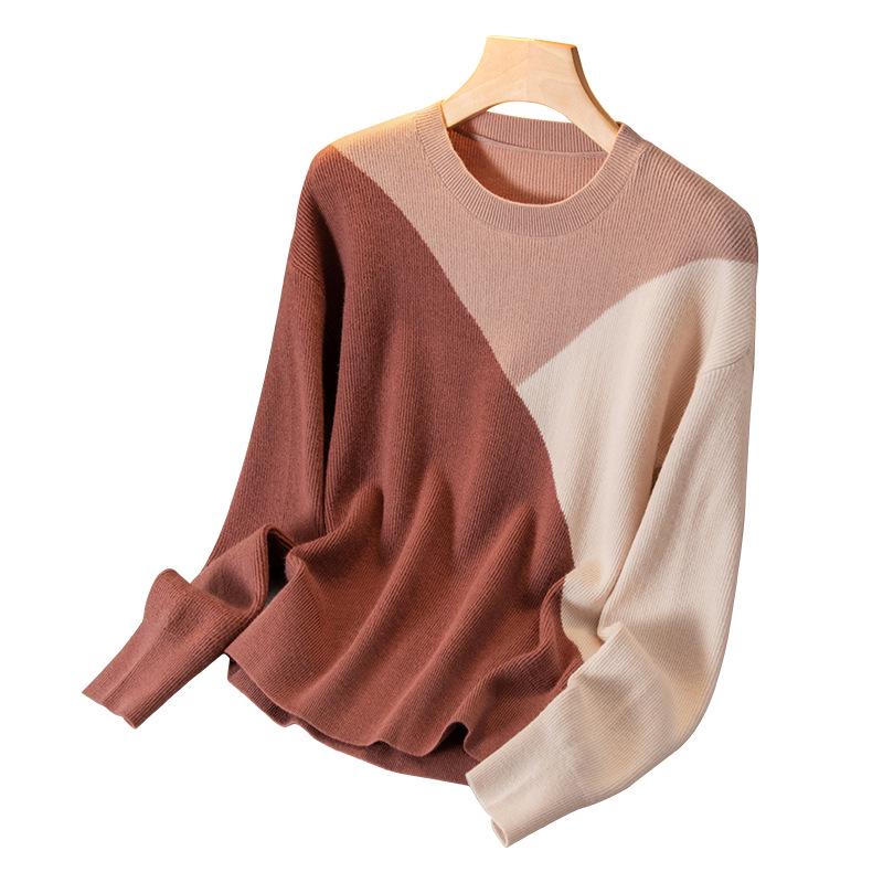 2024 Autumn French-Style Pure Wool Sweater: Versatile Knit Pullover