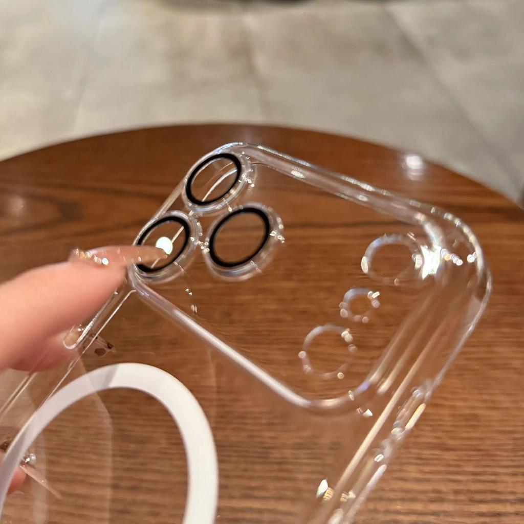 Ultra Thin Clear Hard Magnetic For Magsafe Case For iPhone 17 Air 16 15 14 13 12 Pro Plus Max Acrylic Glass Camera Bumper Cover