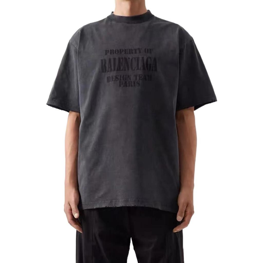 Balenciaga Property Vintage T-Shirt Large Fit 'Washed Black' Men's 641675TMVH81055