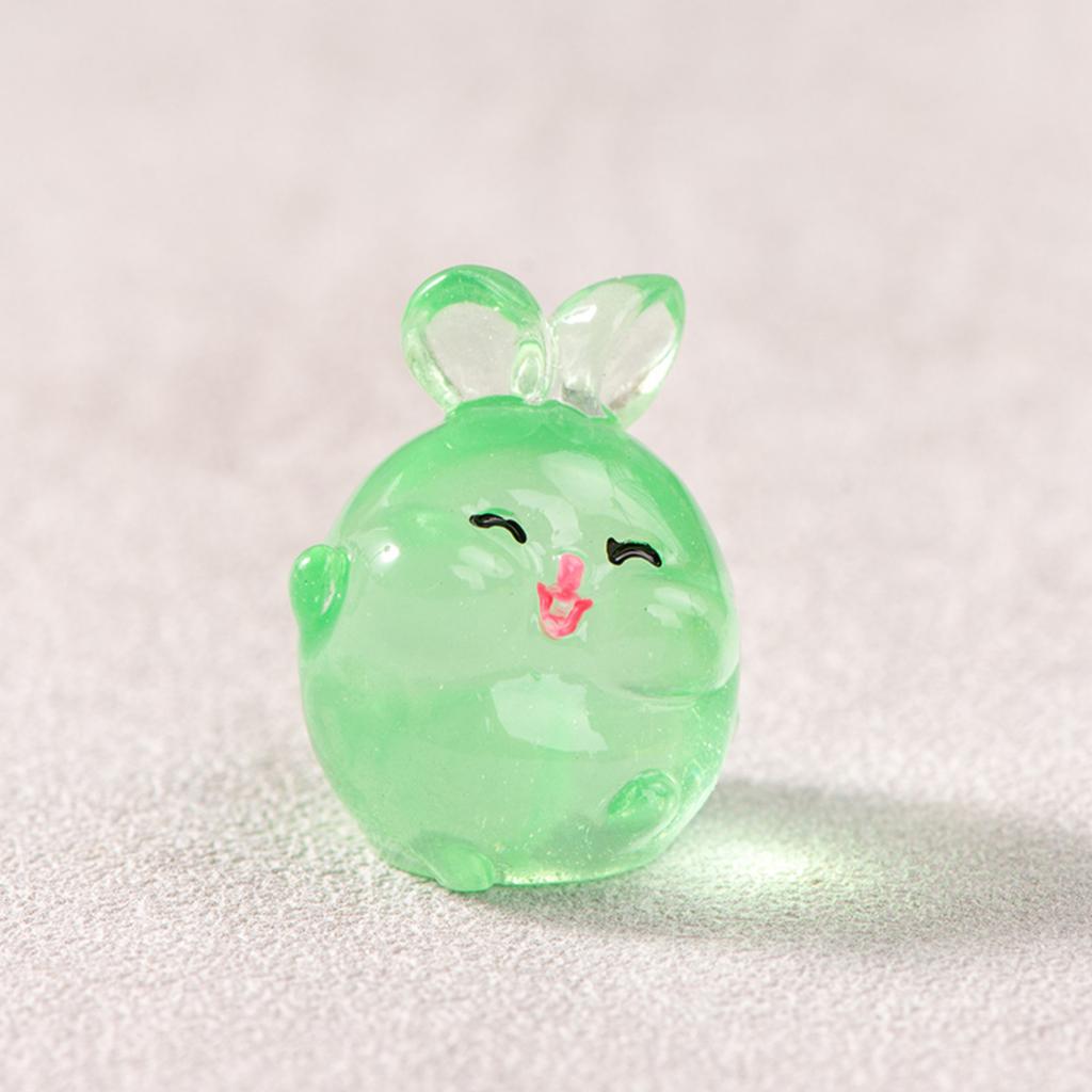 Glow-in-the-Dark Resin Figurine Micro-Scenery Decorative Ornament Cartoon- Adorable Viral Glowing Desktop Craft Item