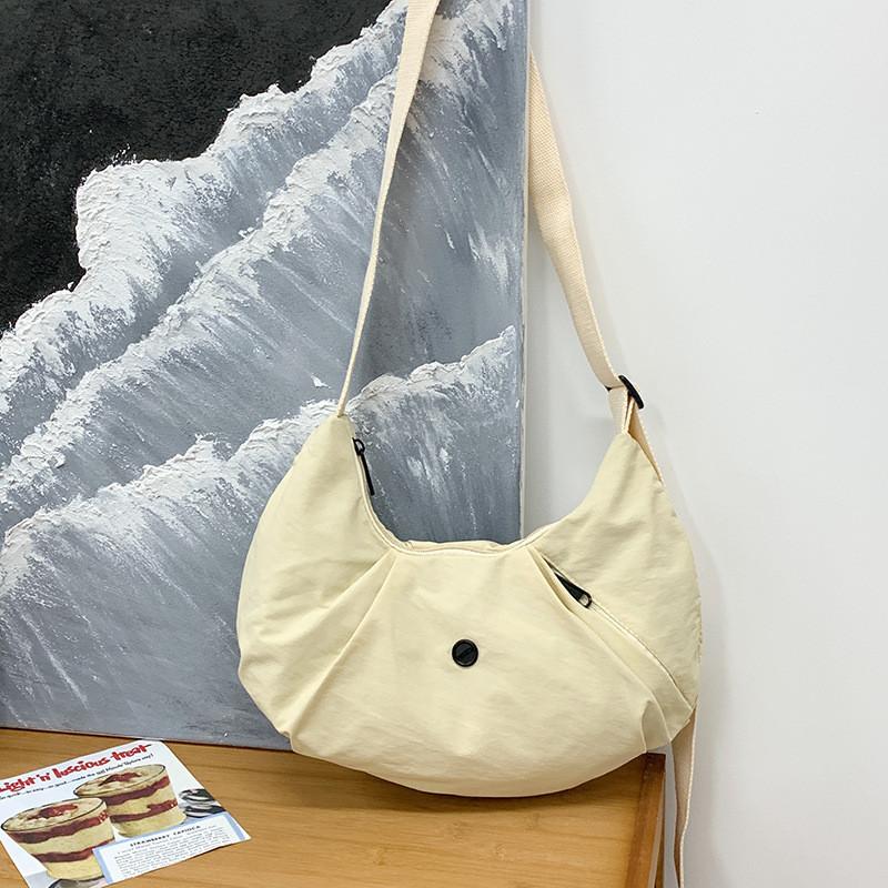 Solid Button Color Dumpling Wrap Kids Casual Shoulder Bag Trendy Outings Light