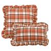 Ruffle Trim Throw Pillow Covers Tartan Plaid Cushion Covers Cozy Checkered Pillowcase  Indoor Use
