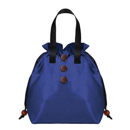 Insulated Lunch Bag Bento Storage Organizer with Drawstring Cuff Large Capacity Waterproof Bento Lunch Handbag with Handle