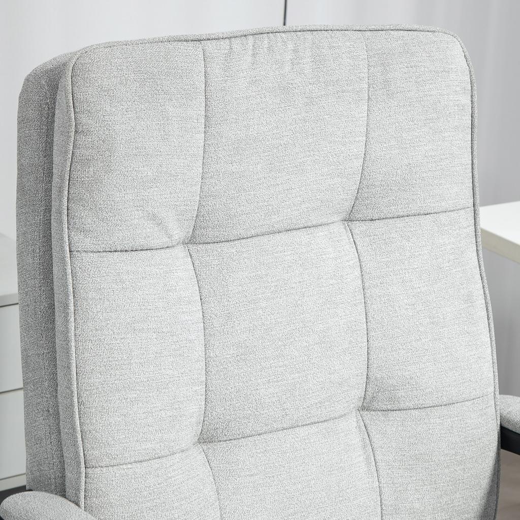 Linen-Look Double-Padded Office Chair - Grey