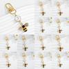New Metal Bee Alphabet Keychain Fashion A-Z 26 Letters Keyring Charms Bag Pendant Jewelry Gift Accessories
