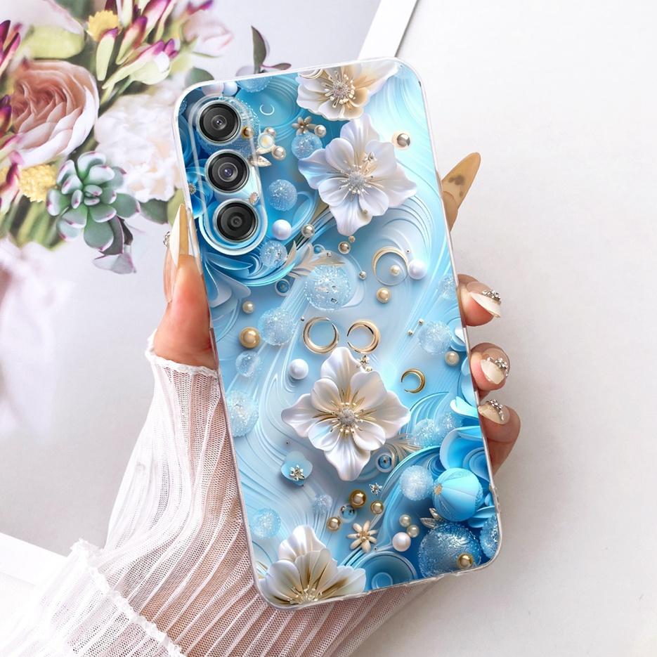 Etui do Samsung Galaxy M55 SM-M556B Nowe Kwiaty Motyl Malowane Pokrowiec Miękki Silikonowy Etui Do Samsung M55 M 15 Galaxy M15 Torby
