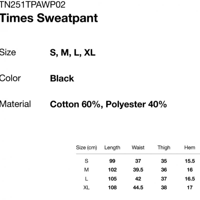Thisisneverthat Times Sweatpant Black