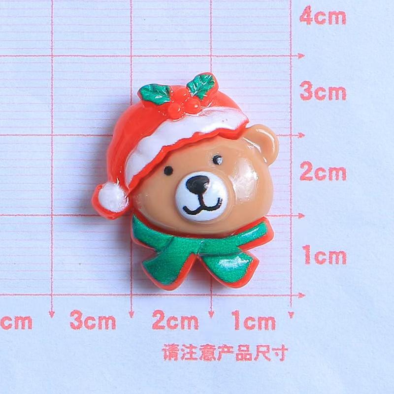 10PCS Resin Kawaii Colorful Gingerbread Man Snowman Bells Trees Flat Back Cartoon Christmas Figurines Scrapbook DIY Decor Crafts