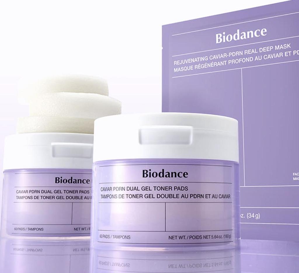 BIODANCE Caviar PDRN Dual Gel Toner Pad Nourishing Vitality 140g 60 pads Facial Pad K-Beauty