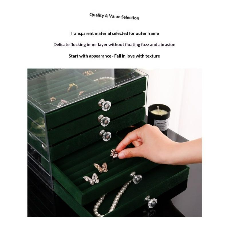 Jewelry Storage Box, High-end Exquisite New Drawer Necklace, Earrings, Multi-layer Large-capacity Earrings, Hand Jewelry Box.
