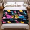 Coperta Morbida a Tema Dinosauri Personalizzata con Stampa Nome Testo Coperta Calda Decorazione Divano Casa Camera da Letto
