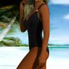 Women Swimsuit V Neck Ruched Design Adjustable Strap Bathing Suit with for Beach Pool