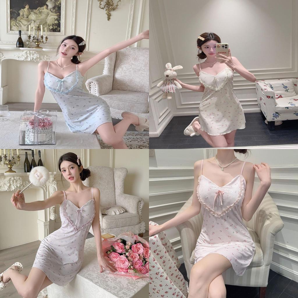 Ice Silk Summer Nightgown For Women Breathable Sleeveless Sleepwear Home Comfort