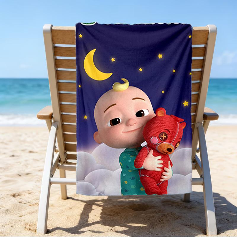 Ultra-Soft Beach Towel with Cocomelon Theme,Ideal for Pool - Camping, Diving - Perfect Travel Essential, Vibrant Beach Towel.