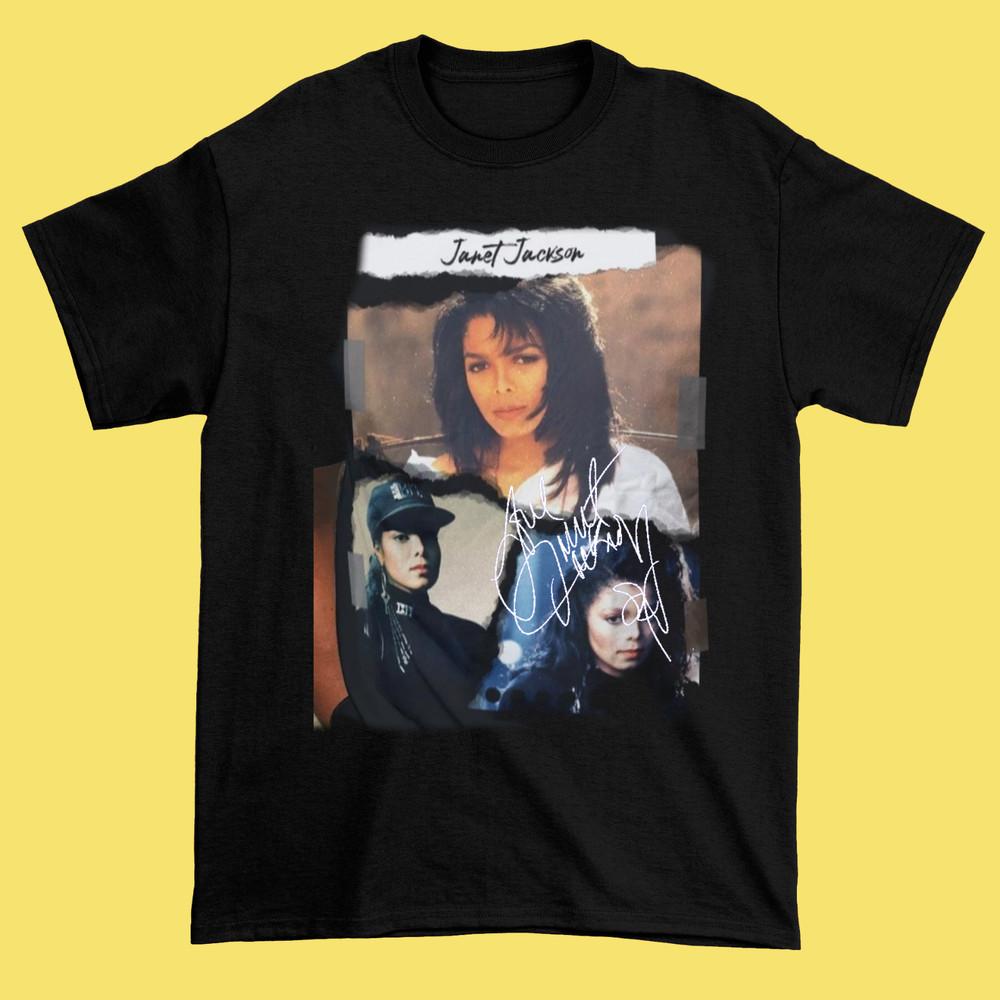 Janet Jackson Shirt Torn paper Colle cton Unisex Black Full size A250