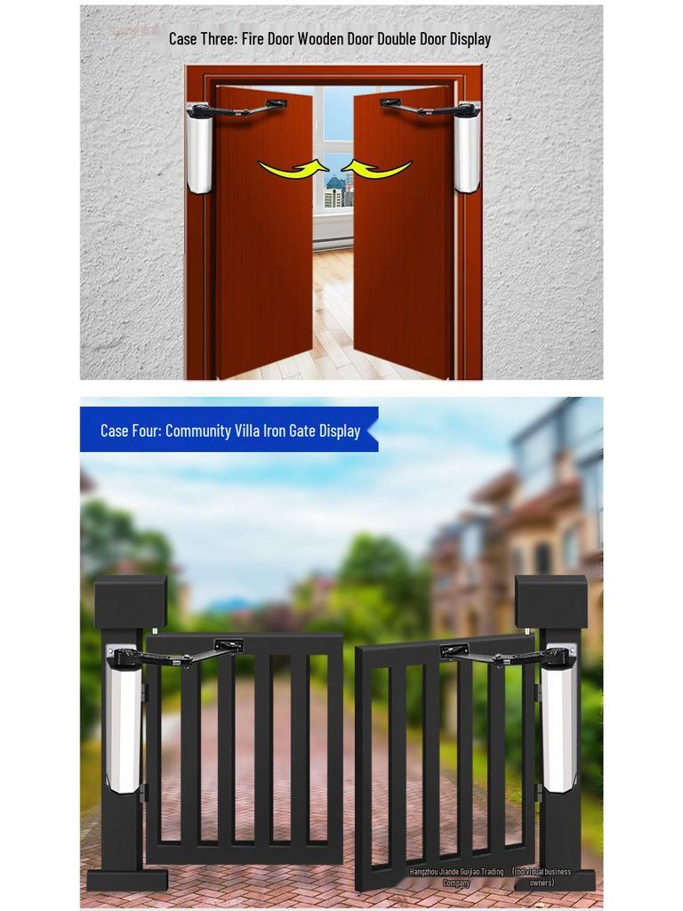 Electric Motorized Swing Door Closer and Curved Arm Opener for Access Control Systems