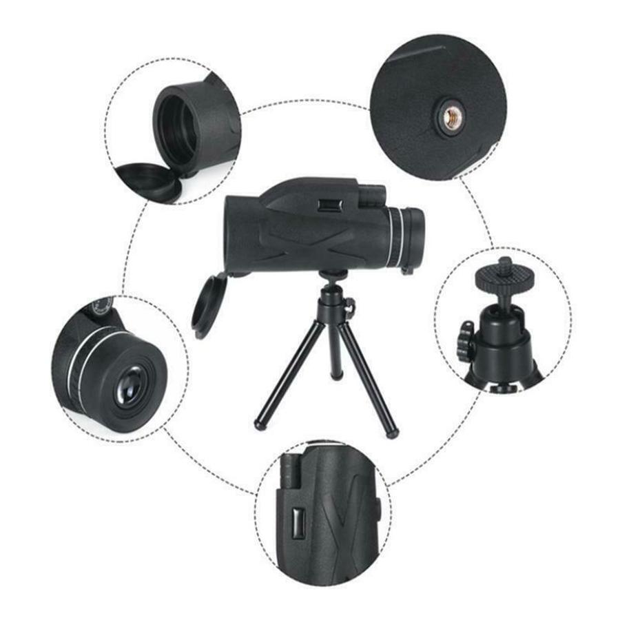 80X100 Zoom HD Lens BAK4 Prism Hiking Monocular Telescope + Phone Clip + Tripod