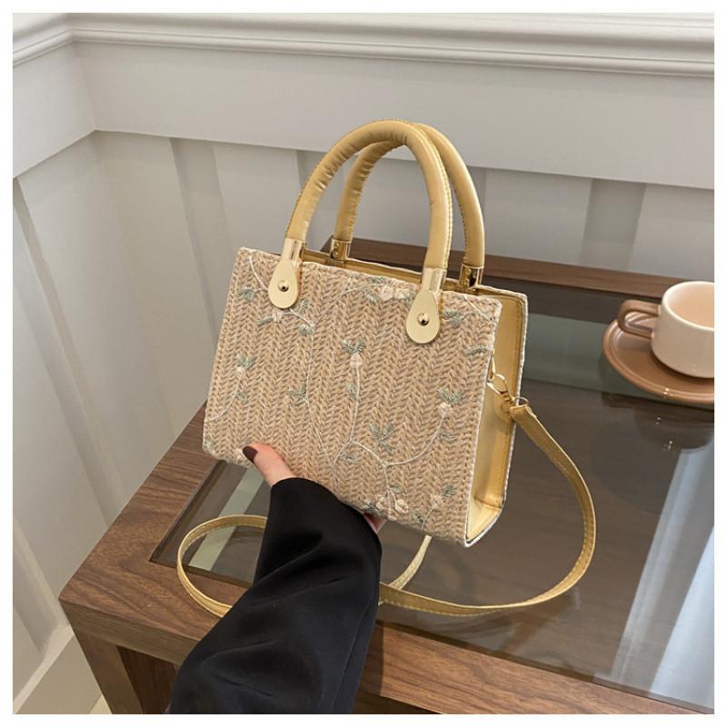 Straw Handheld Small Square Bag For Daily Casual Wear Street Style