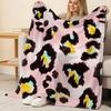 Thick Flannel Fleece Blanket Leopard Print for Halloween & Christmas, Soft Warm Throw for Home Decor, Guest Room & Cozy Everyday Use