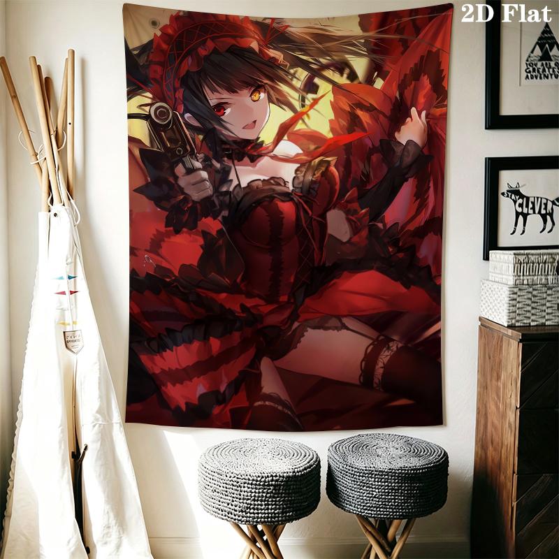 Kurumi Tokisaki Wall Tapestry Aesthetic Wall Hanging Printed Fabric Blanket Decorative Tapestries for Bedroom Living Room Home Decor