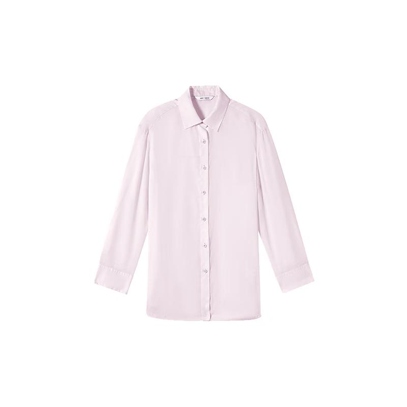 Lancy Women's Loose Fit Polo Collar Cardigan Blouse