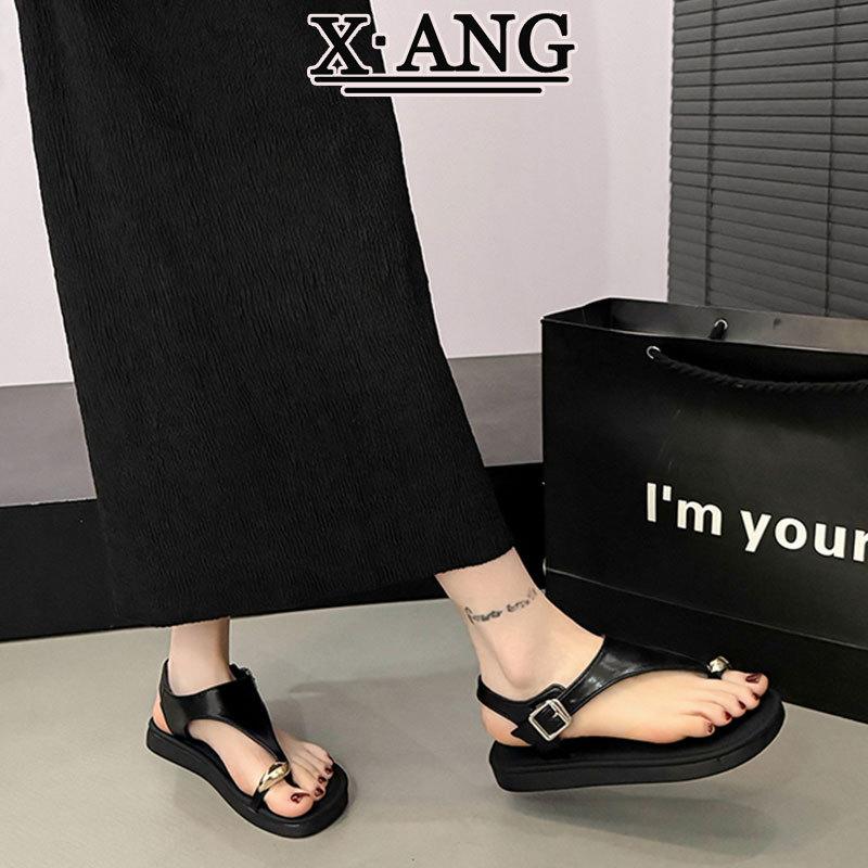 

Leather soft-soled cover-toe sandals women s 2025 new summer with skirt toe sandals vacation wind beach shoes 35