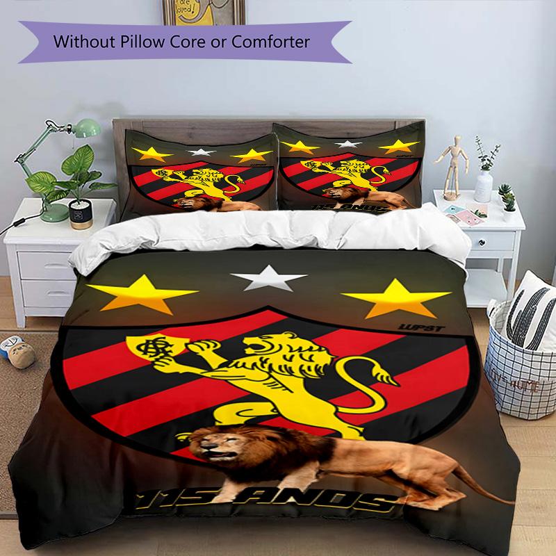 Sport Club Football Crest Printed Pattern Duvet Cover Set – includes 1 duvet cover and 2 matching pillowcases Bedroom decor Christmas gifts