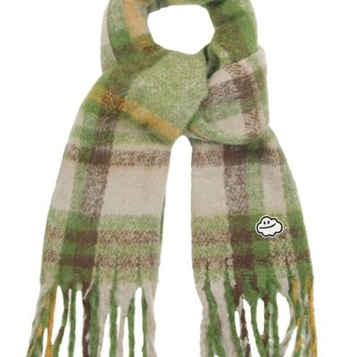 GRAVER [BAG&ACC] Cloud Embroidered Bold Check Muffler_Green
