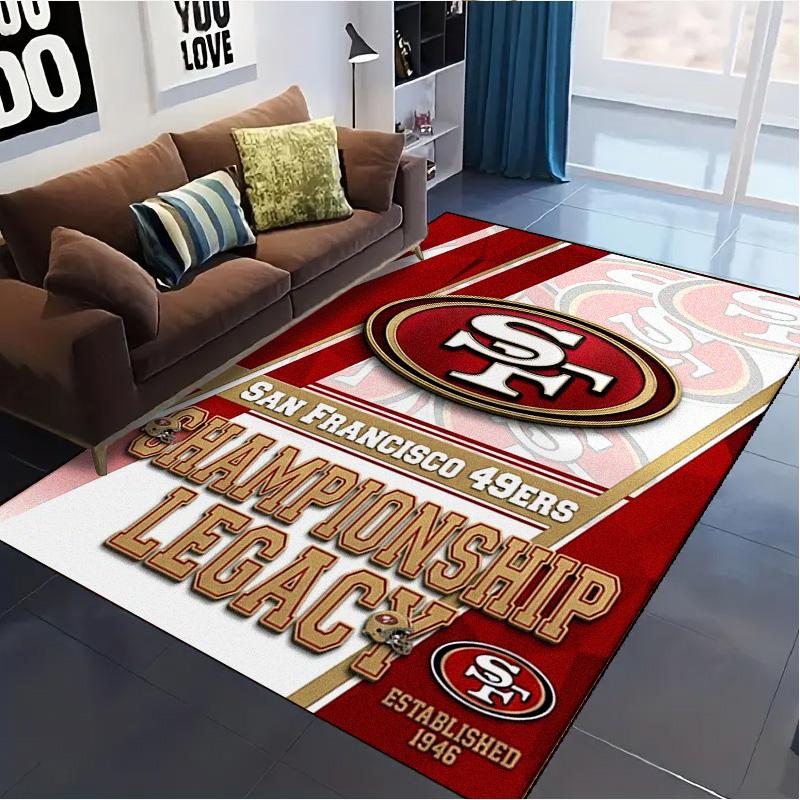 Tappeto Tappetino Logo 49ers per Soggiorno Camera da Letto Casa Decorazione Divano, Tappetino Antiscivolo per Giochi Bambini