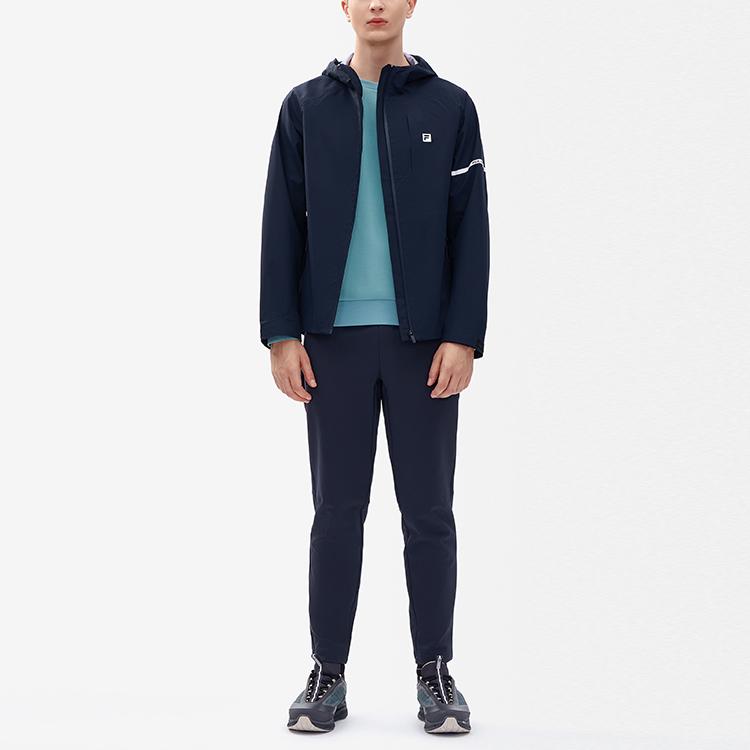 Fila Athletics Logo Hooded Detachable Jacket Men Jackets Dark-Blue A11M241704FNV
