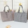 Portable Plaid Bento Lunch Tote Bag