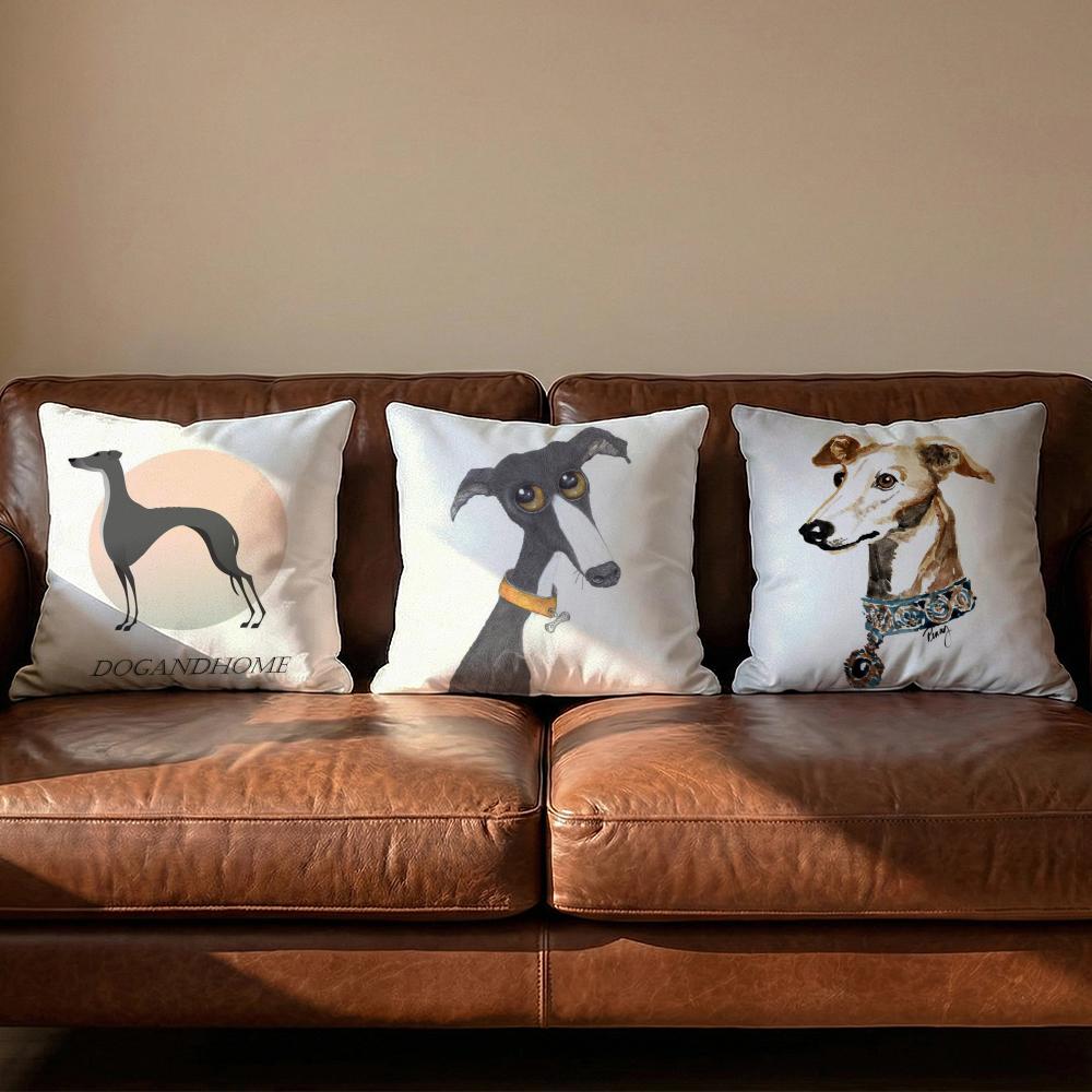 Derp Whippet Cute Cushion Cover Soft Reversible Durable Pillow Cover MultiScene Use for Home Car Daily Comfort