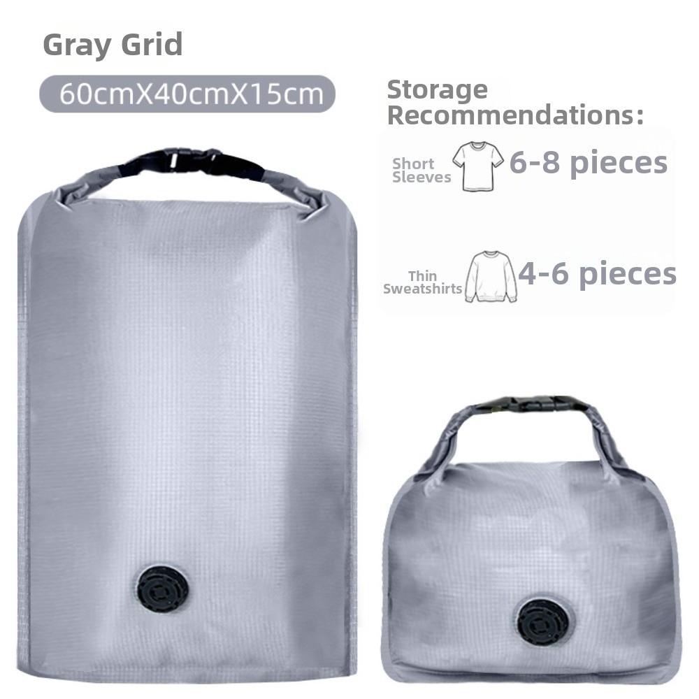 Reusable Hand Roll Vacuum Bags Space Saving Luggage Vacuum Storage Bag  for Travel серый