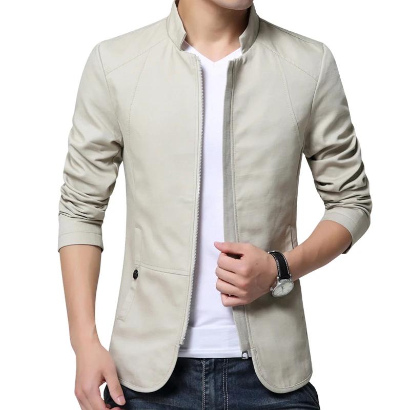 Blazer Business Primavera Autunno Giacche Uomo Completo Casual Uomo Cappotti Cotone Vestibilità Slim Giacca Antivento Top Uomo Maschile