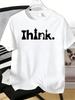 Unisexs Tee Think Word Combined With Chess Pieces Print Cotton Short Sleeve Male Casual Streetwear Outdoor Daily Basic Fashion Top