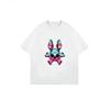Oversized T Shirt Black Bunny Skull Neon Print Casual Streetwear Fashion Statement Top For Women