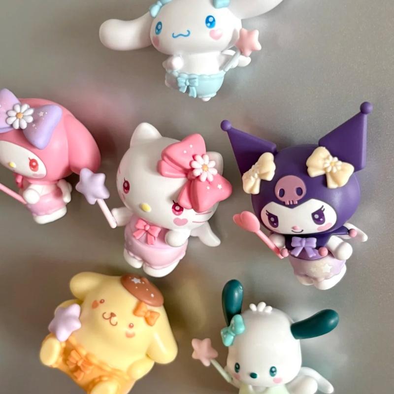 Sanrio Little Cupid Magnetic Ornament Handmade Refrigerator Sticker Figurines Trendy Toys Blind Box Series Desktop Ornaments